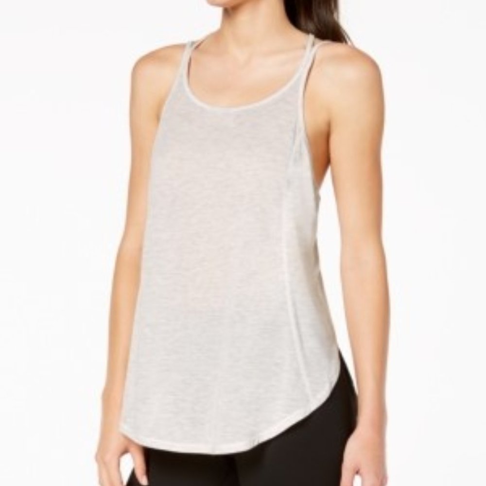 Calvin Klein Racer-Back Tank Top Gray Heather